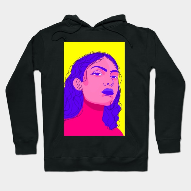 Pink Portrait Hoodie by lodesignshop